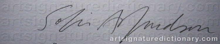 Authentic signature by Sofie ARFWIDSON on  artwork