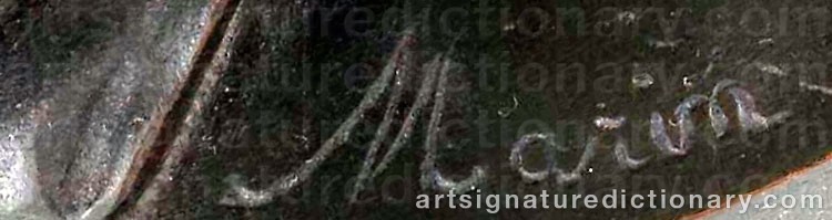 Authentic signature by Joseph-Charles MARIN on  artwork