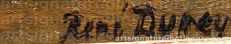 Authentic signature by René DUREY on  artwork