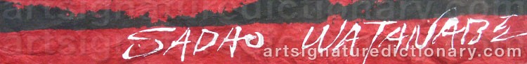 Authentic signature by Sadao WATANABE on  artwork