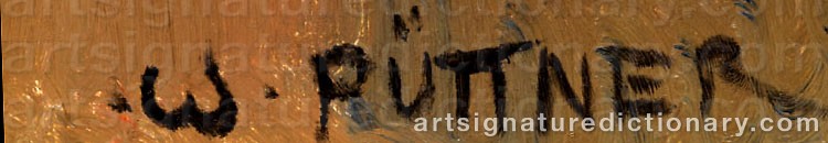 Authentic signature by Walter PÜTTNER on  artwork