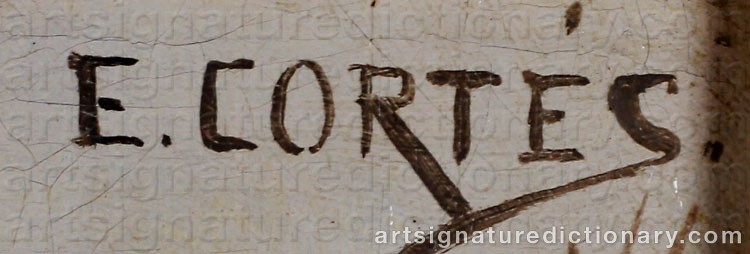 Signature by Edouard Léon CORTES