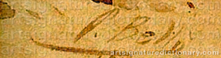 Authentic signature by Pietro BELLO on  artwork