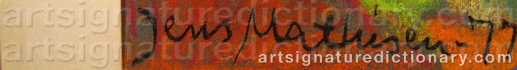 Authentic signature by Jens MATHISEN on artwork