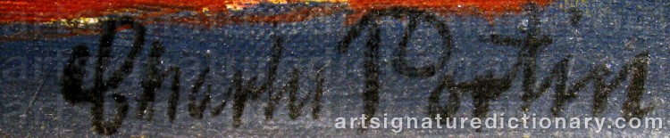 Authentic signature by Charles PORTIN on  artwork