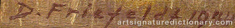 Authentic signature by David FRIEFELDT on artwork