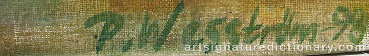 Authentic signature by Pernilla WESSTRÖM on artwork