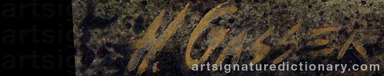 Authentic signature by Henry Martin GASSER on Painting/Watercolour artwork