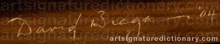 Authentic signature by David BREGA on Painting/Watercolour artwork