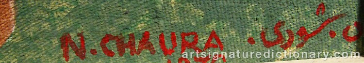 Authentic signature by Nassir CHAURA on Painting/Watercolour artwork
