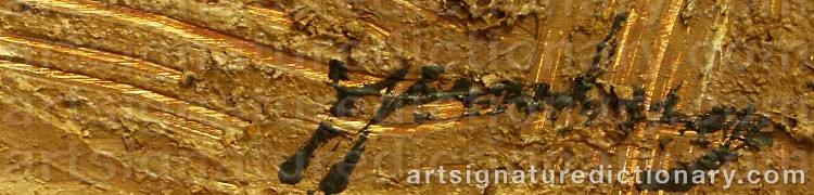 Authentic signature by Sten JERNBERG on  artwork