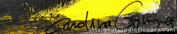 Authentic signature by Carolina GYNNING on Painting/Watercolour artwork