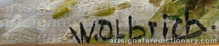 Authentic signature by Walter OLBRICH on Painting/Watercolour artwork