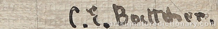 Authentic signature by Christian Eduard BOETTCHER on  artwork