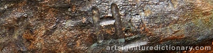 Authentic signature by Hugo LIISBERG on Sculpture artwork