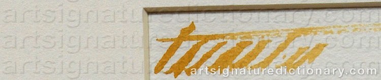 Authentic signature by Richard TREASTER on  artwork