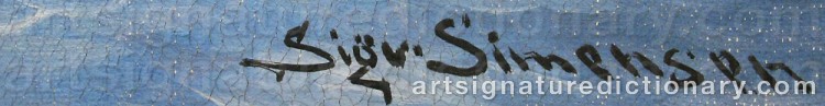 Authentic signature by Sigvard SIMENSEN on artwork