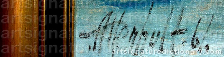 Authentic signature by Carl ATTERHULT on  artwork