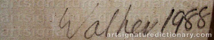 Authentic signature by John WALKER on artwork