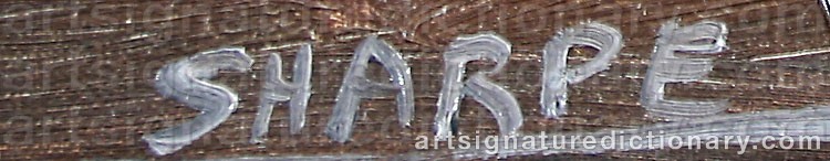 Authentic signature by David SHARPE on  artwork
