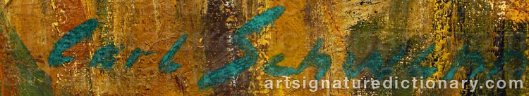Authentic signature by Carl Joseph SCHWENN on  artwork
