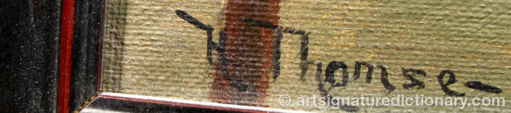 Authentic signature by H. THOMSE on  artwork