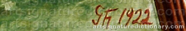 Authentic signature by Gudmundur THORSTEINSSON on  artwork