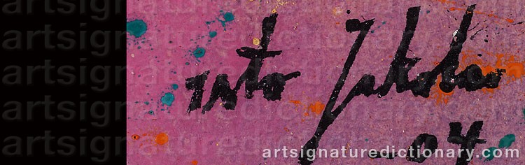 Authentic signature by Isto JAKOLA on  artwork