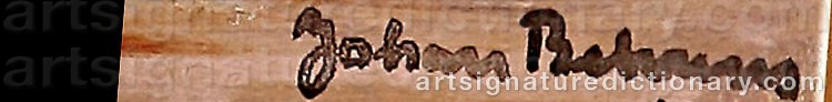 Authentic signature by Johan BEHRENS on  artwork