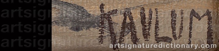 Authentic signature by Haakon Jensen KAULUM on  artwork