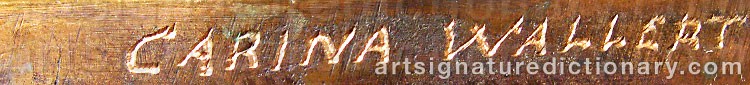 Authentic signature by Carina WALLERT on  artwork