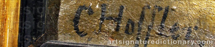 Authentic signature by Christina HÖFFLER on  artwork