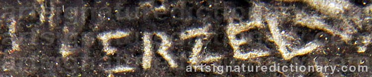 Authentic signature by Paul HERZEL on Sculpture artwork