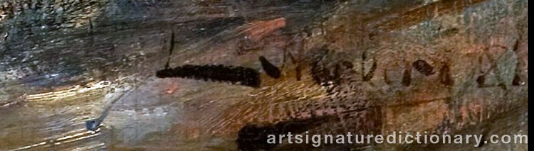 Authentic signature by Lorentz NORBERG on  artwork