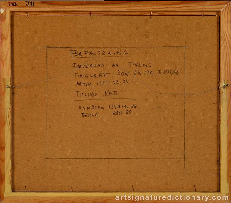 Close-up details showing Antoni TAPIES signature forgery characteristics