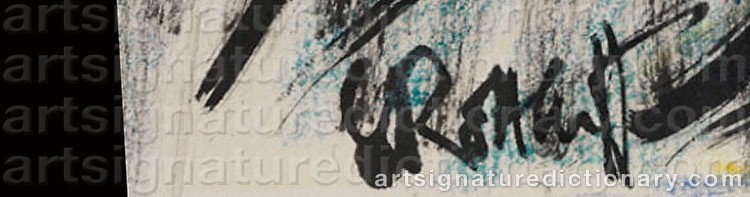 Authentic signature by Karl SCHMIDT-ROTTLUFF on artwork