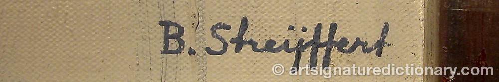 Authentic signature by Brita STREIJFFERT on  artwork