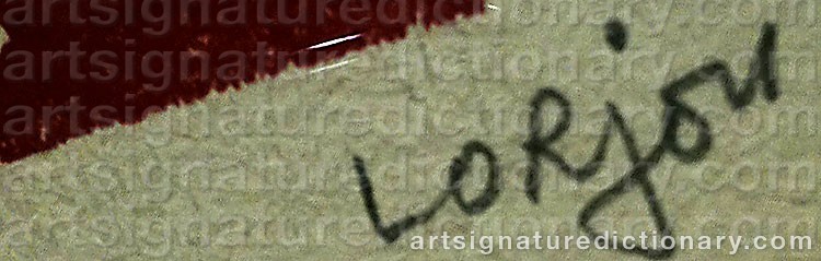 Authentic signature by Bernard LORJOU on Drawing/Graphic/Print artwork