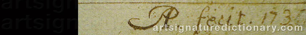Authentic signature by (Monogramist) AP on  artwork
