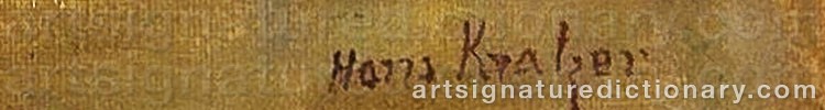 Authentic signature by Hans KRATZER on  artwork