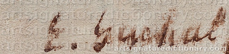 Authentic signature by Jozsef Eolvedi GACHAL on  artwork