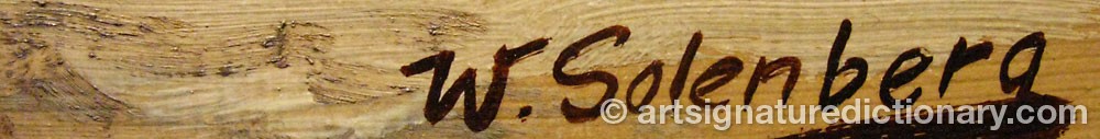 Authentic signature by William SOLENBERG on artwork
