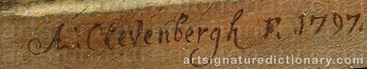 Authentic signature by Antoine CLEVENBERGH on Painting/Watercolour artwork