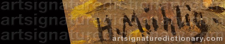 Authentic signature by Hugo MÜHLIG on  artwork