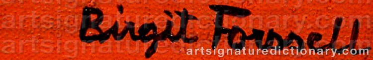 Signature by Birgit FORSSELL