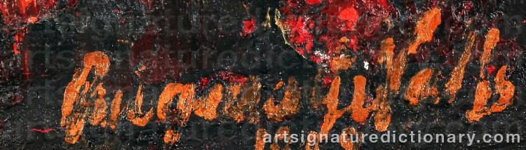Authentic signature by Josep Puigmarti VALLS on  artwork