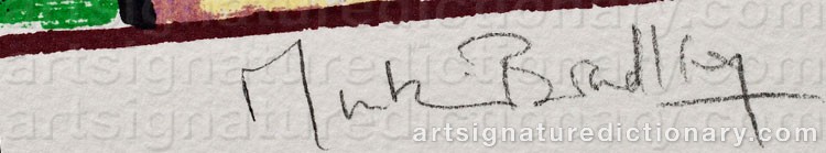 Authentic signature by Martin BRADLEY on artwork