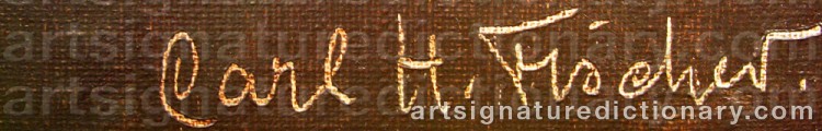 Authentic signature by Carl Holger FISCHER on artwork