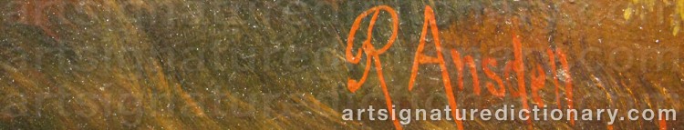 Authentic signature by Richard ANSDELL on  artwork