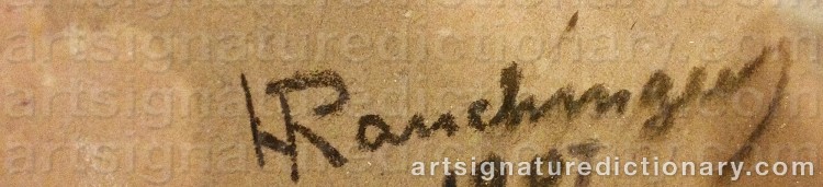 Authentic signature by Henryk RAUCHINGER on Drawing/Graphic/Print artwork